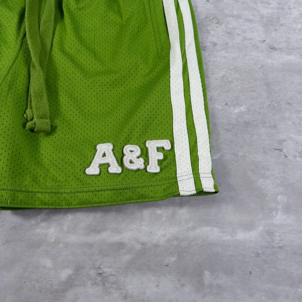 y2k abercrombie & fitch mesh shorts green mens small